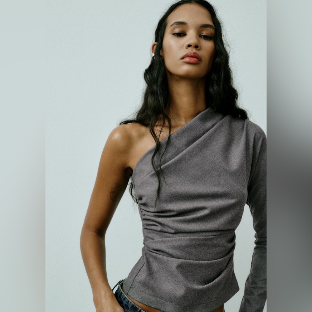 Zara Asymmetric Draped Top